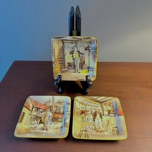 Set 3 New Hall Hanley Staffordshire England Trinket Dishes Charles Dickens 1950